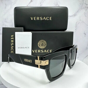 VERSACE Sunglasses New Black Gold Medusa Logo Special Project Dwayne Wade 55 mm
